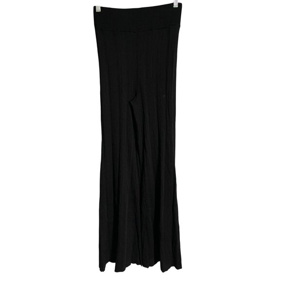 House Of Harlow 1960 Black Ribbed Wide Leg Pants Womens Size Small - Picture 1 of 7
